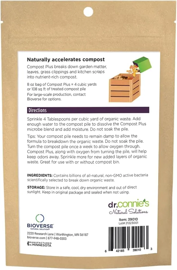 100x Concentrated Natural Compost Starter & Accelerator | All-Natural, Odor Control for Indoor & Outdoor Bins, Tumblers, and Piles | Fast Decomposition