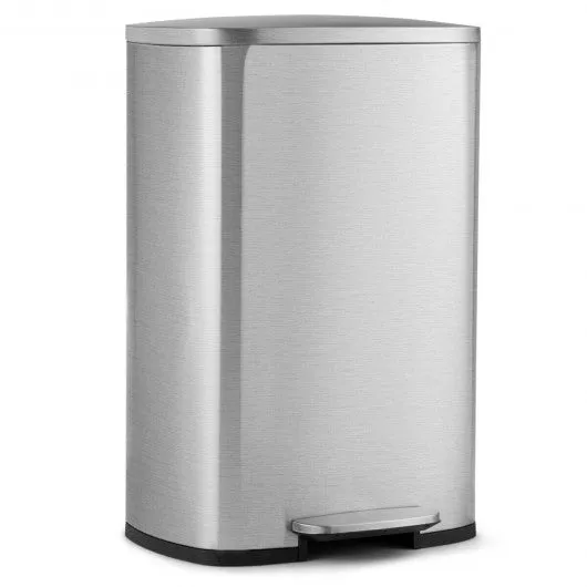 13.2 Gallon Trash Garbage Can Stainless Steel Bin with Bucket