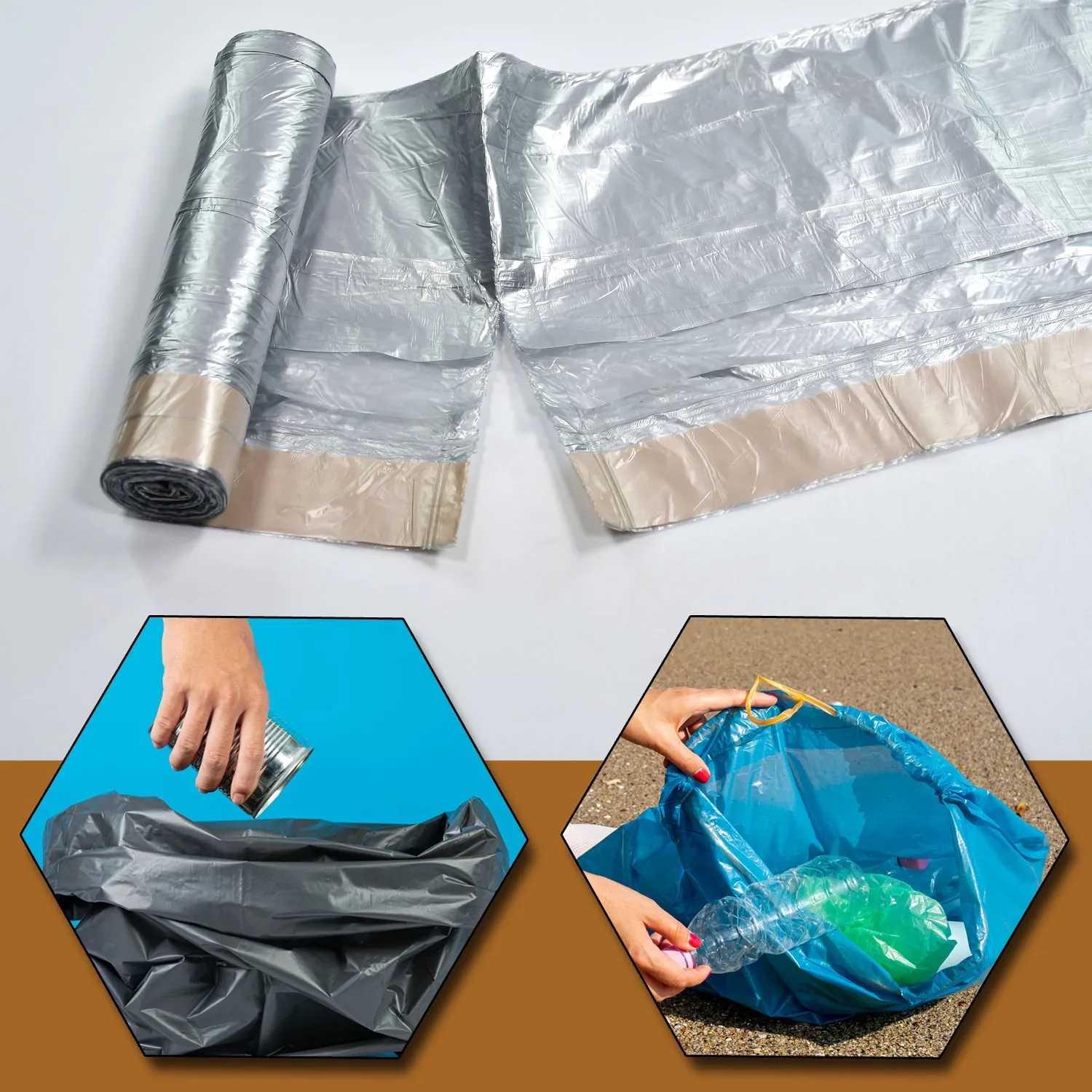 9252 1Rolls Garbage Bags/Dustbin Bags/Trash Bags 45x50Cm