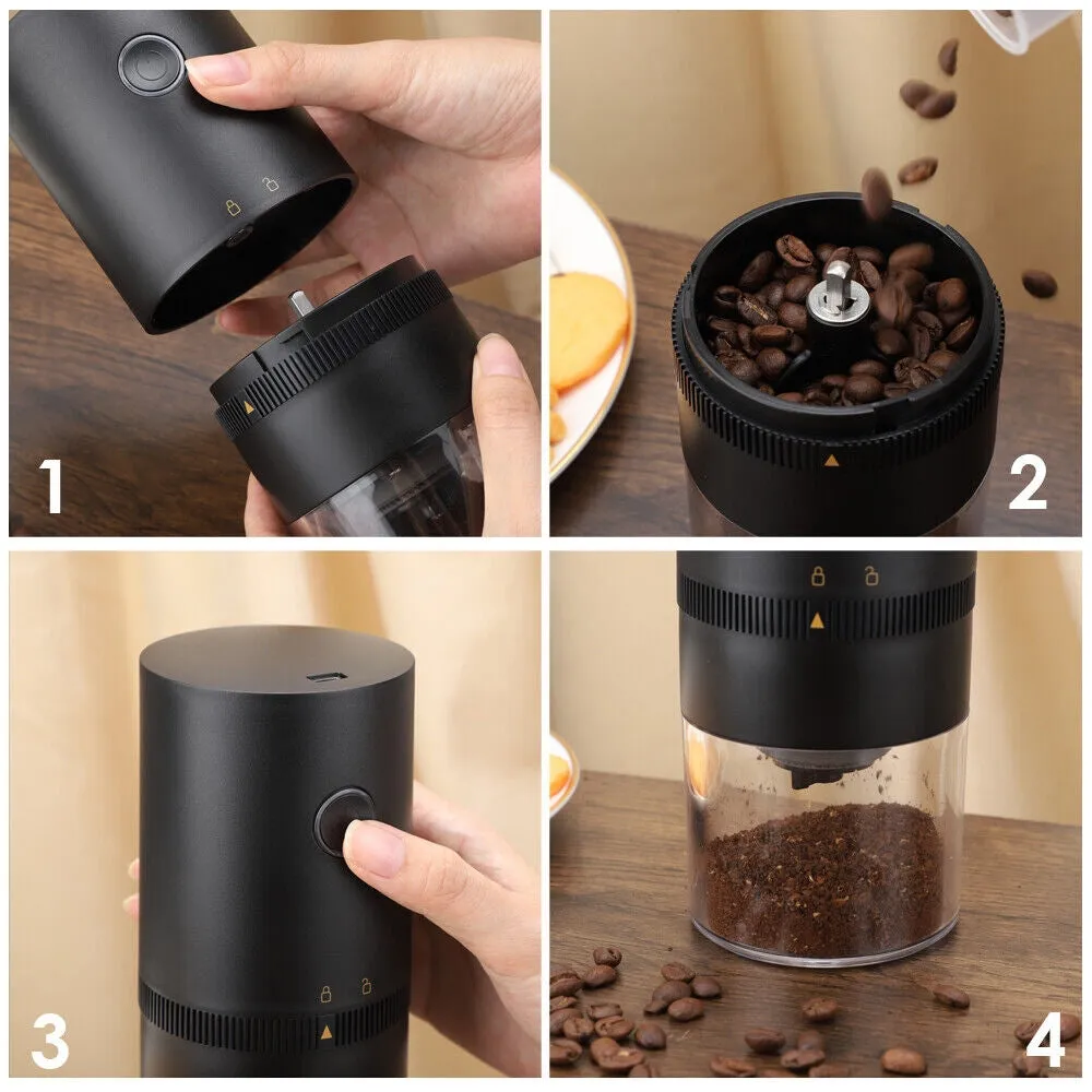 Adjustable Portable Electric Coffee Grinder, Large Battery