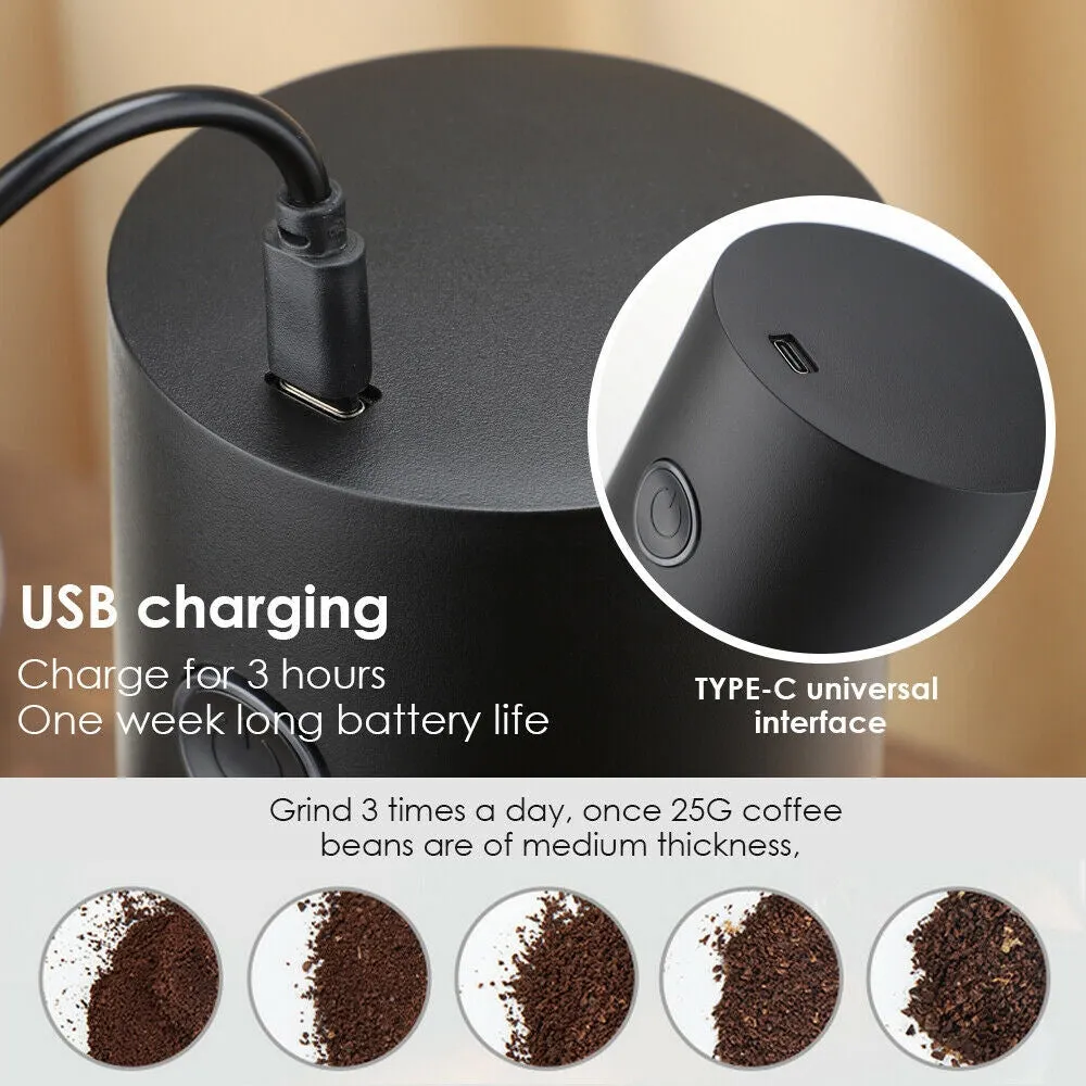 Adjustable Portable Electric Coffee Grinder, Large Battery