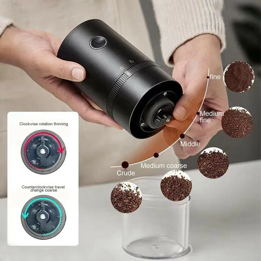 Adjustable Portable Electric Coffee Grinder, Large Battery