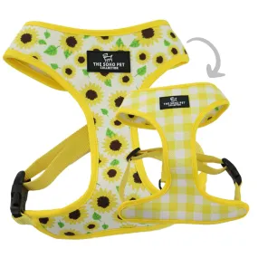 Ancol | Soho Collection | Dog Harness | Reversible Sunflower & Yellow Check Pattern