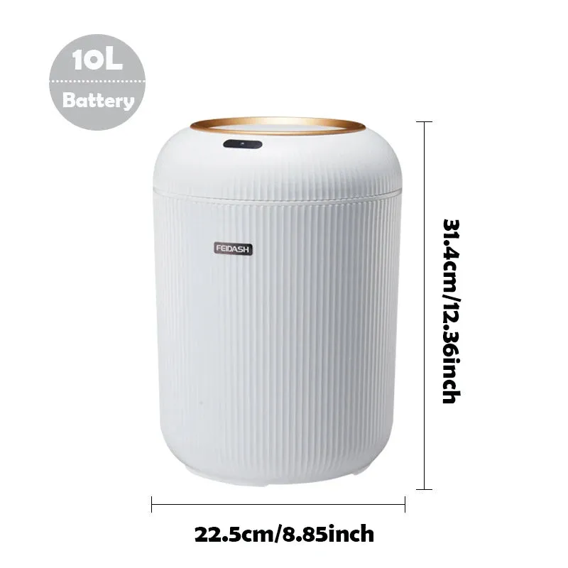 Automatic Trash Can with Lid,  Small Plastic Smart Trash Can, Motion Sensor Trash Can for Bedroom, Bathroom, Kitchen, Office