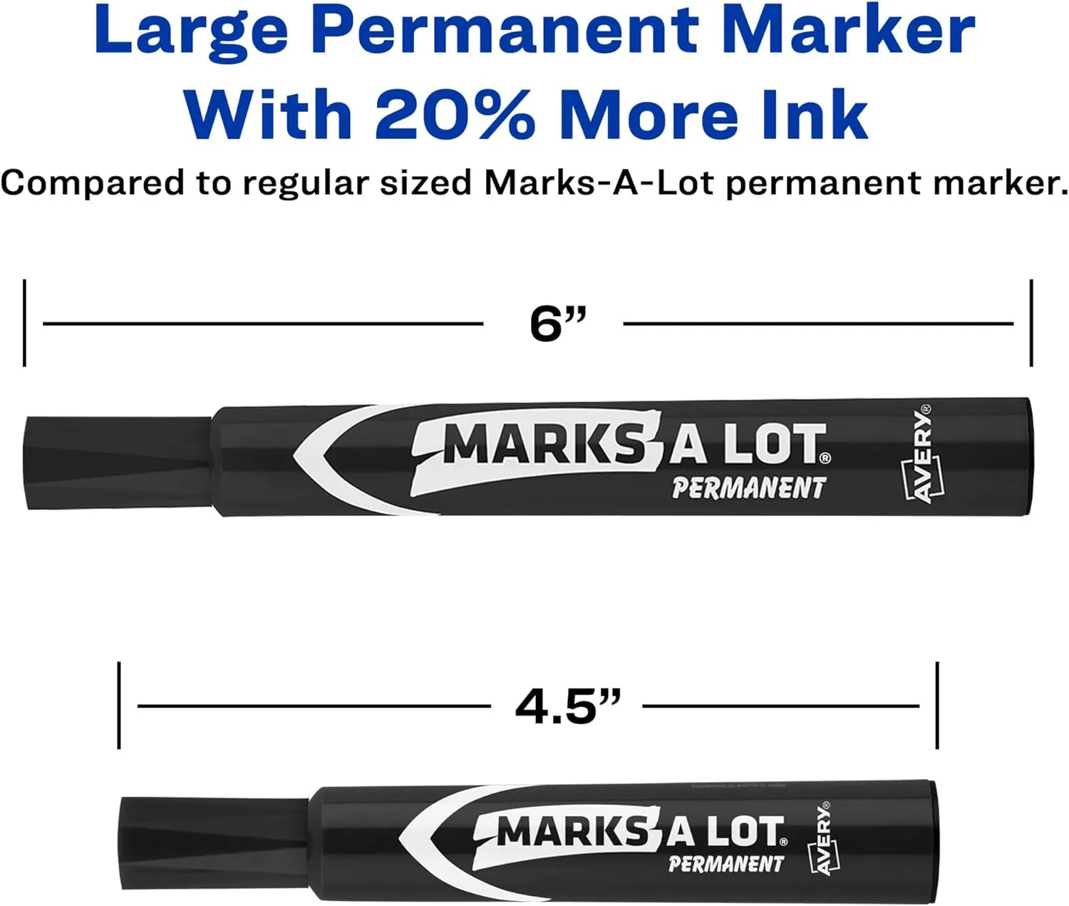 Avery Marks-A-Lot Large Desk-Style Black Permanent Markers, Chisel Tip, Value Pack