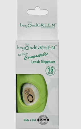 beyondGREEN Plant-Based Dog Waste Bag Holder - Comes with Sustainable Poop Bags