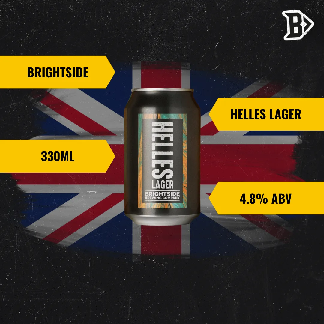 Brightside Brewing Helles Lager 330ml Cans - 4.8% ABV (12 Pack)