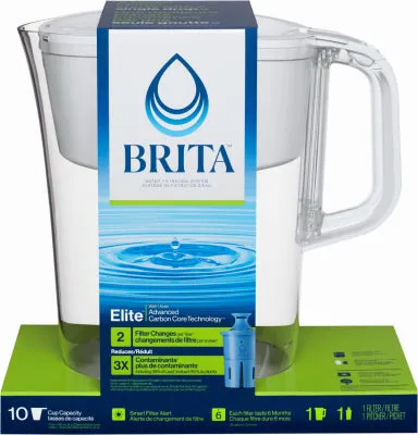 Brita 10 Cup Water Filter Pitcher   1 Filter – White