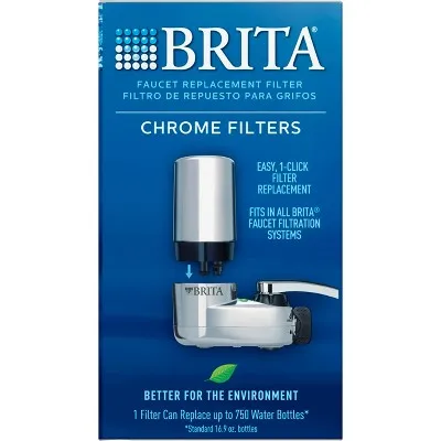 Brita 2ct Replacement Water Filters for Brita Tap Faucet Mounts - Chrome