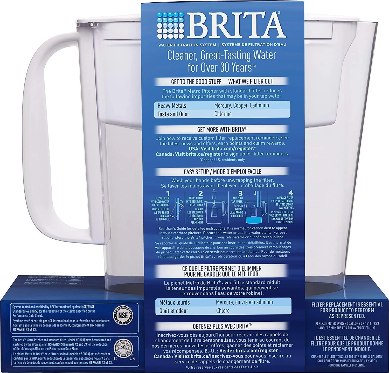 Brita 6 Cup Water Filter Pitcher – White