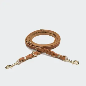 Cloud7: Riverside Park Leather Dog Leash, Camel with Gold hardware