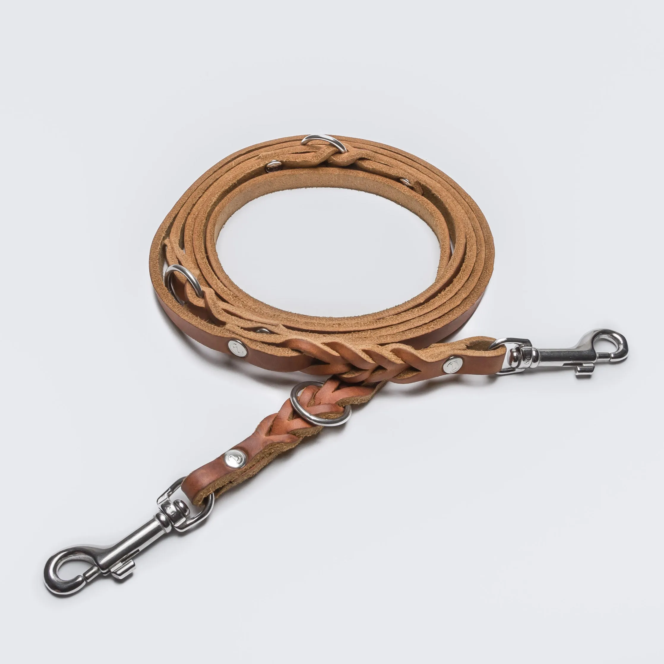 Cloud7: Riverside Park Leather Dog Leash, Camel