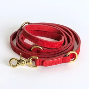 Cloud7: Tiergarten Nubuck Multiway Dog Leash in Cherry Red