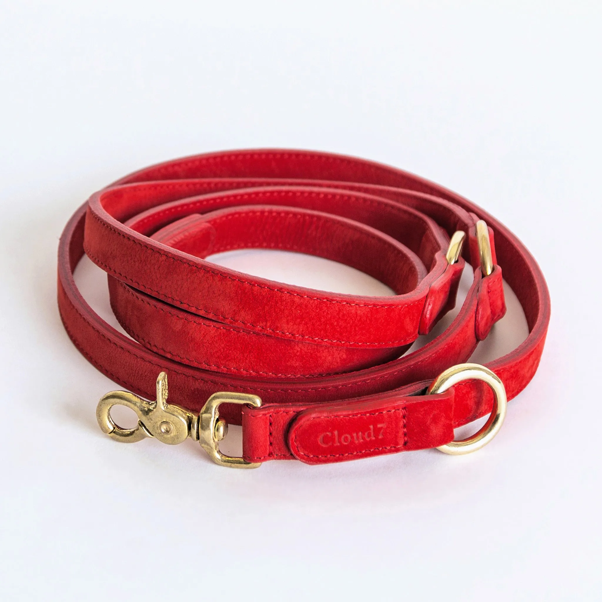 Cloud7: Tiergarten Nubuck Multiway Dog Leash in Cherry Red