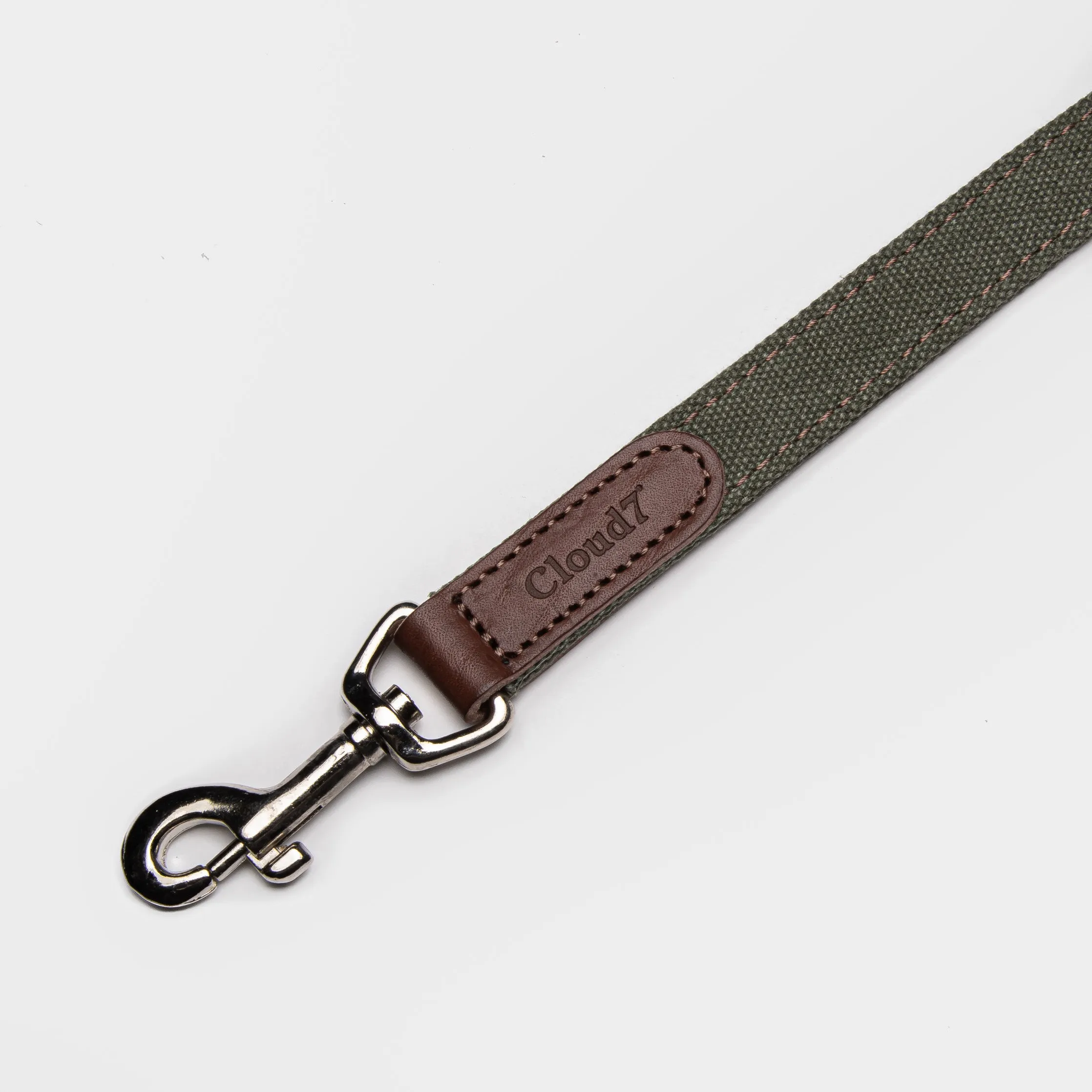 Cloud7: Tivoli Dog Leash in Canvas Leather, Olive