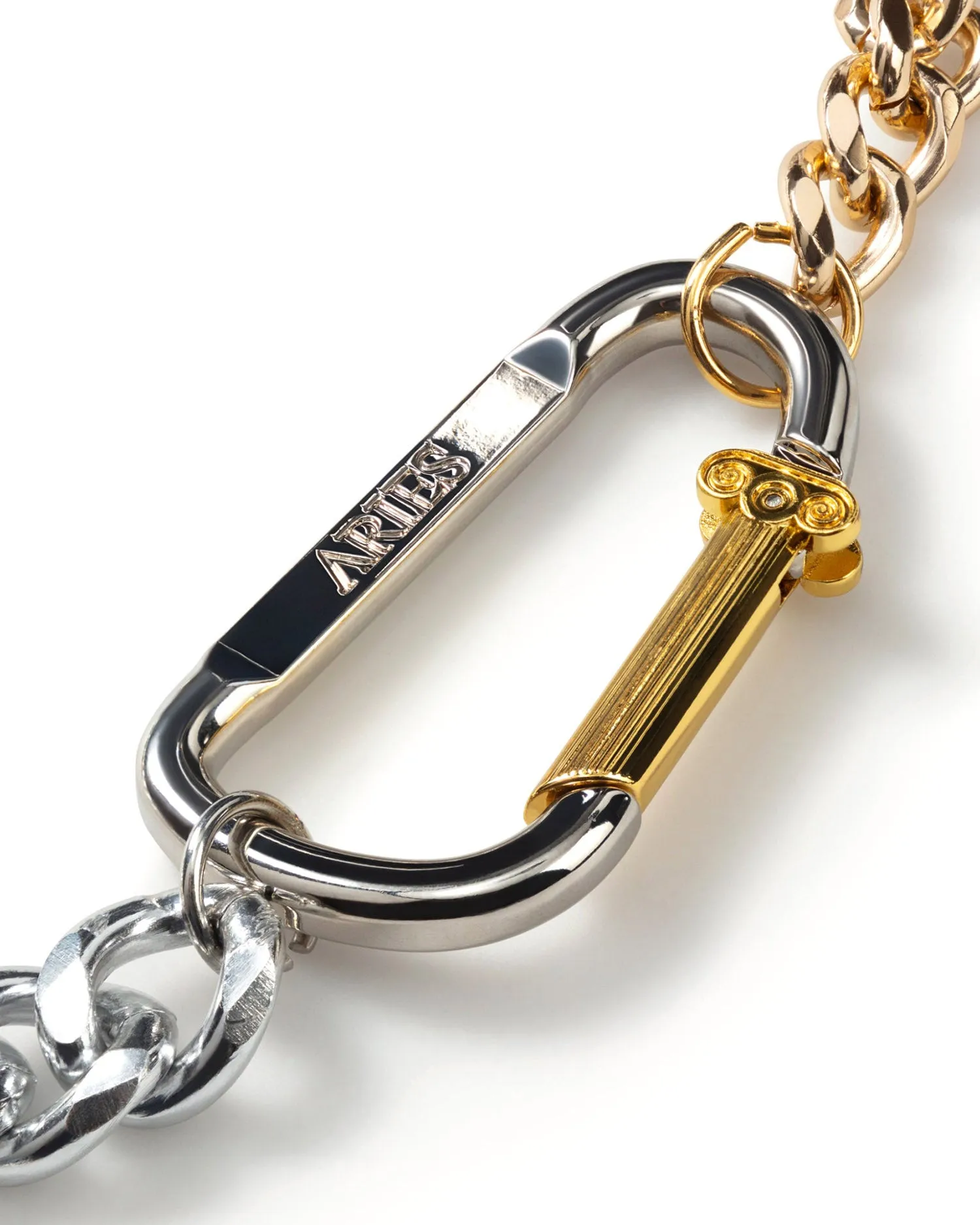 Column Carabiner Necklace - Silver