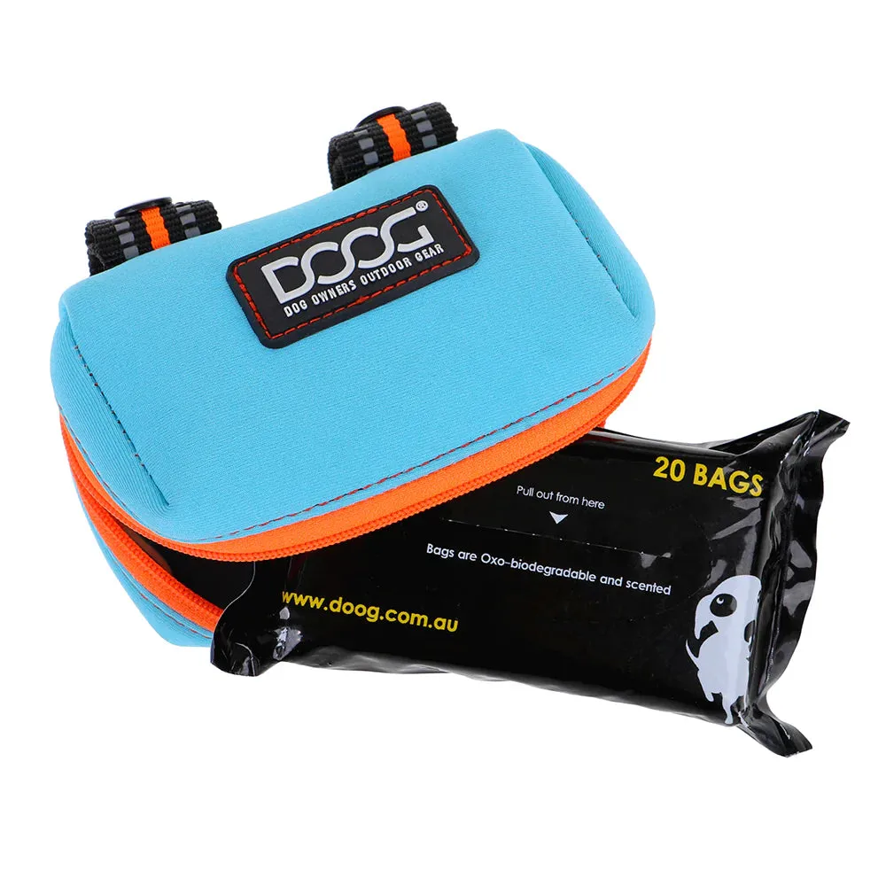 DOOG Walkie Pouch Beethoven Neon Blue and Orange Neoprene Poo Bag Holder