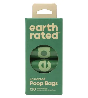 Earth Rated Eco-Friendly Poop Bag Refill for Dogs (120 Unscented Bags, 8 Refill Rolls)