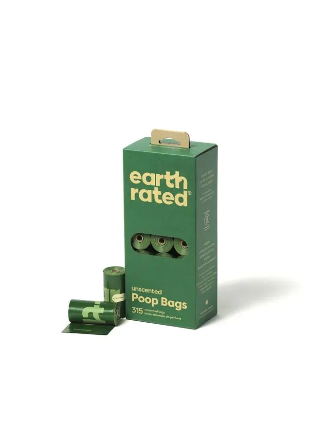 Earth Rated Poop Bags 21x15 Refill Rolls Unscented (315 Bag Pack)