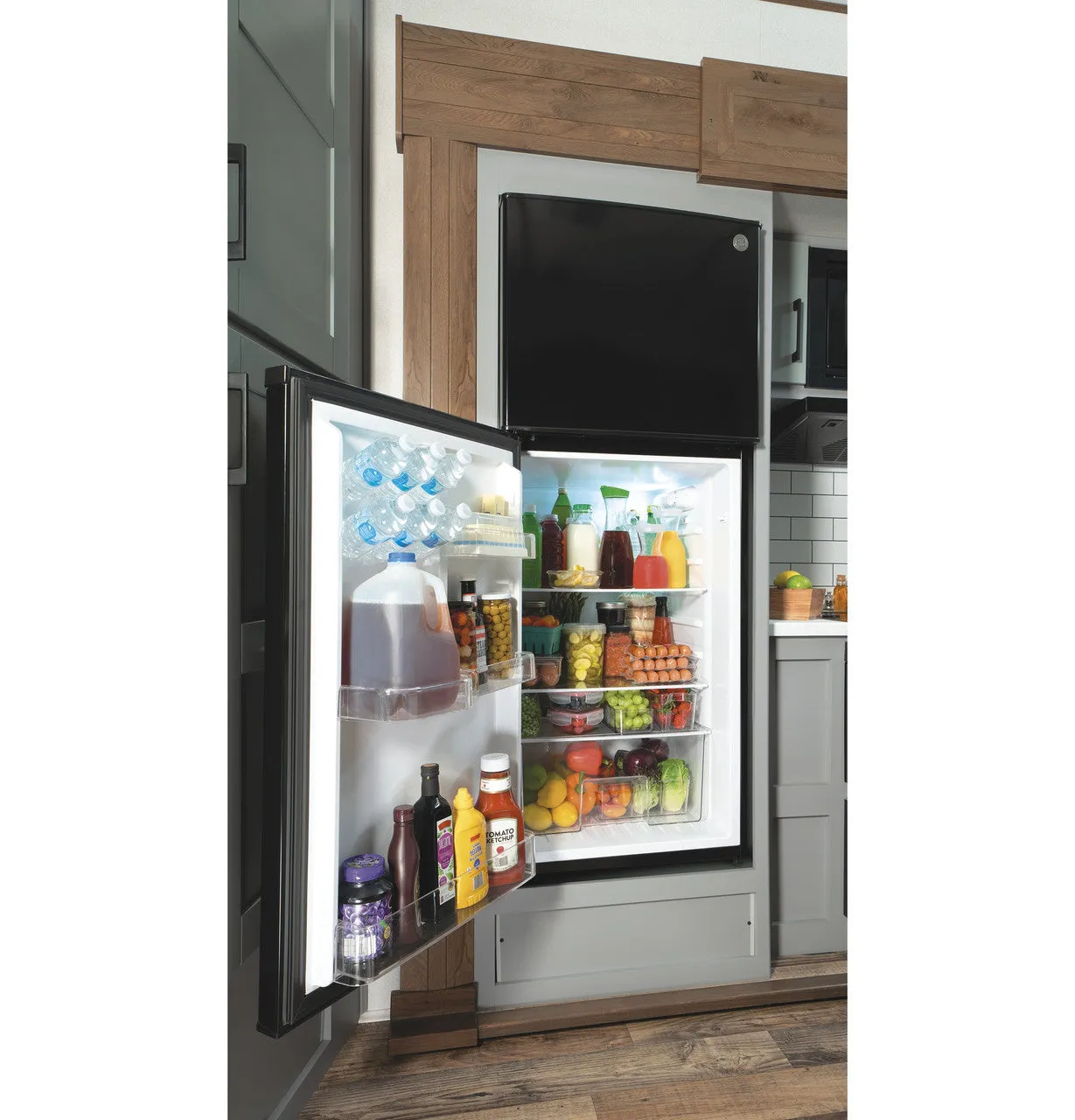 Ge Appliances 9.8 Cu. Ft. 12 Volt DC Power Top-Freezer Refrigerator-Black