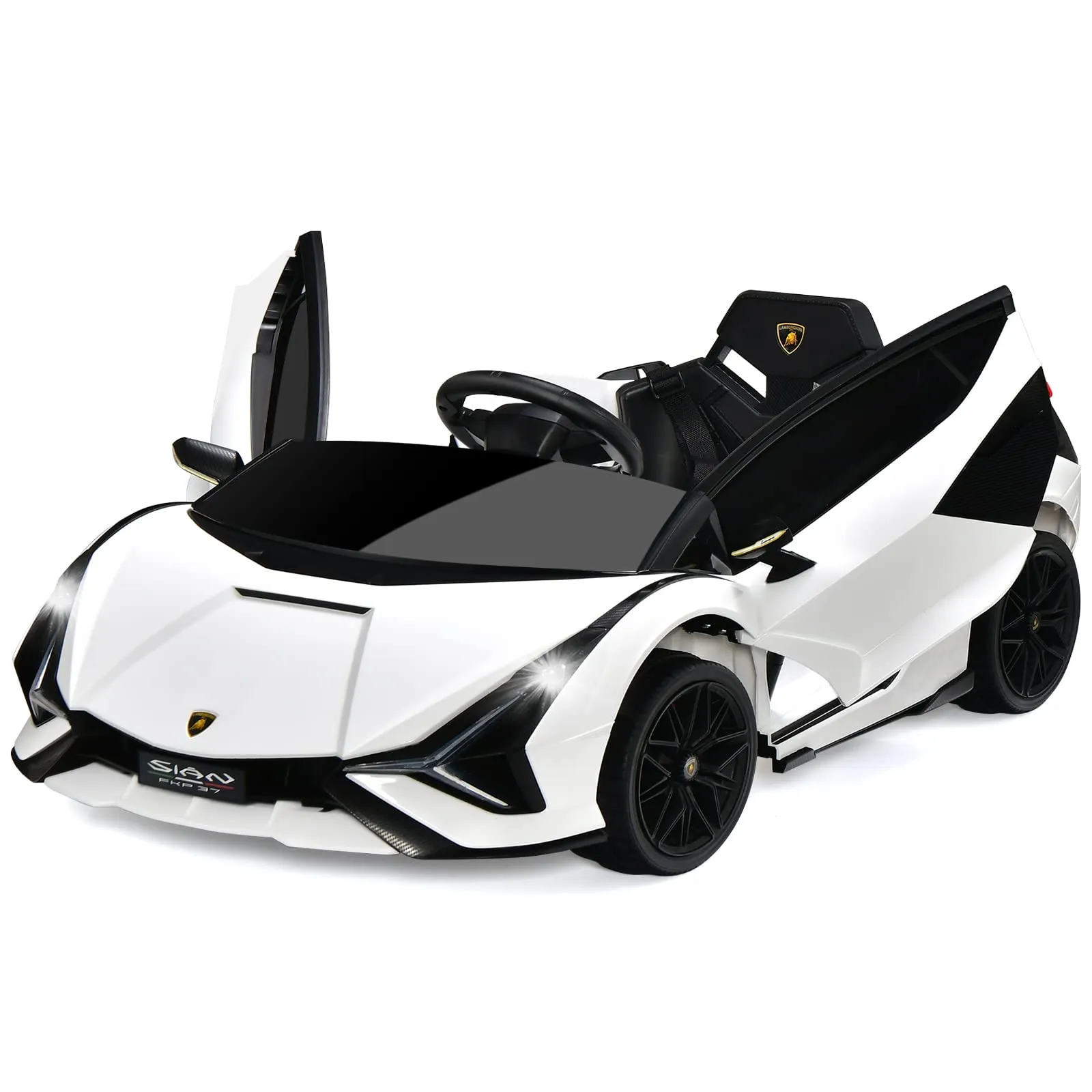 INFANS 12V Licensed Lamborghini Sian Kids Ride on Car with Parent Remote Control, Electric Toy Roadster for Toddler