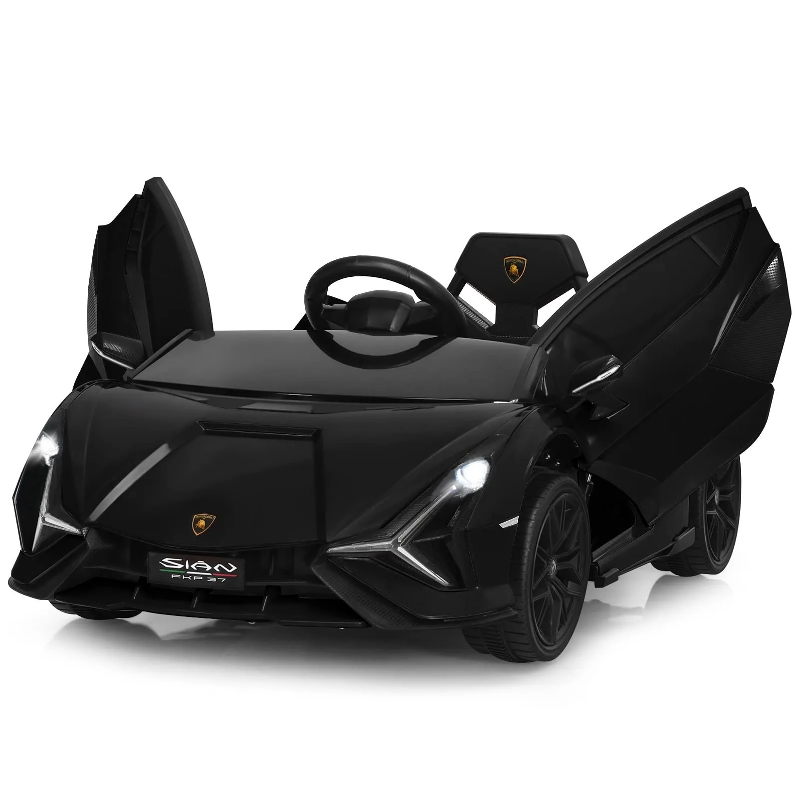 INFANS 12V Licensed Lamborghini Sian Kids Ride on Car with Parent Remote Control, Electric Toy Roadster for Toddler