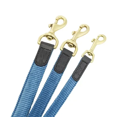 LISH Arnold Blue Wide Wale Corduroy Dog Lead