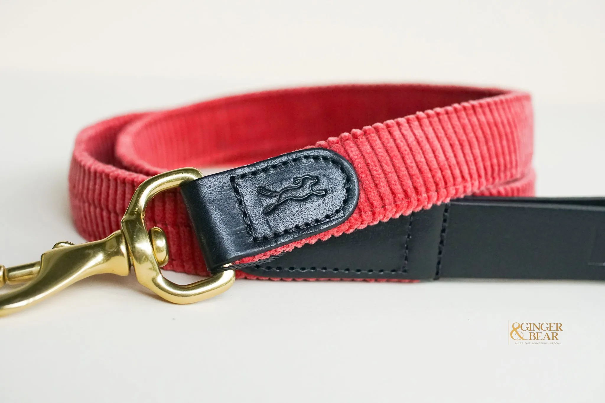 LISH Arnold Rose Pink Wide Wale Corduroy Dog Lead