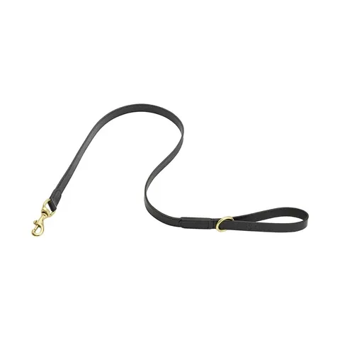 LISH Coopers Black Luxe Italian Leather Dog Lead