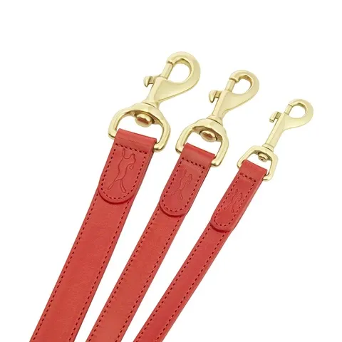 LISH Coopers Cherry Red Italian Leather Dog Lead