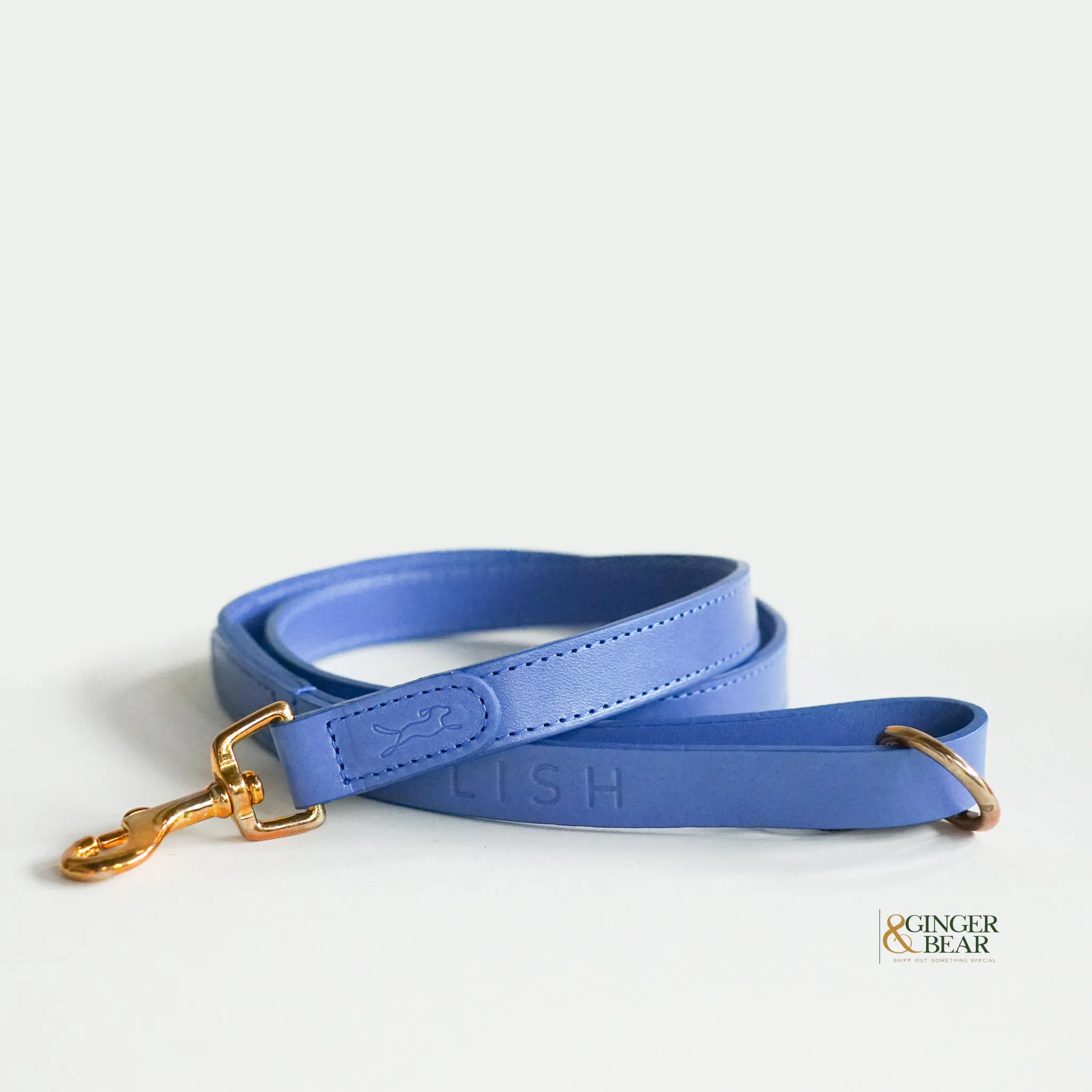 LISH Coopers Cobalt Blue Italian Leather Dog Lead