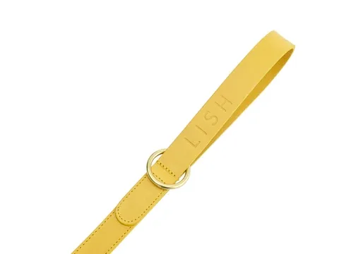 LISH Coopers Lemon Yellow Italian Leather Dog Lead