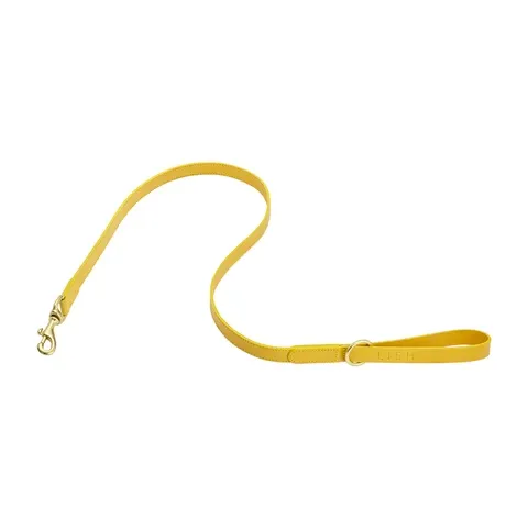 LISH Coopers Lemon Yellow Italian Leather Dog Lead