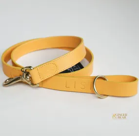 LISH Coopers Lemon Yellow Italian Leather Dog Lead