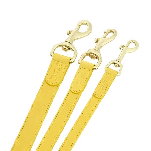 LISH Coopers Lemon Yellow Italian Leather Dog Lead