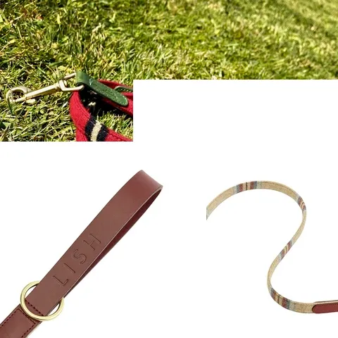 LISH Red Cecil Tweed Dog Lead