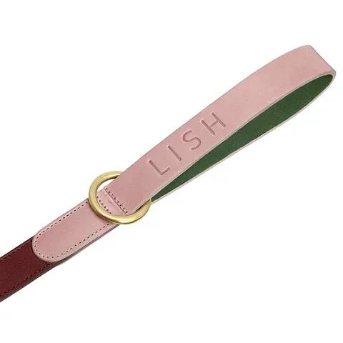 LISH Walter Pink Italian Leather Dog Lead