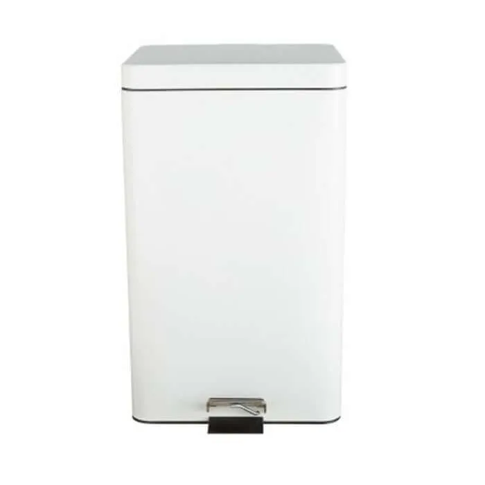 McKesson 32 Quart Square White Steel Step On Trash Can