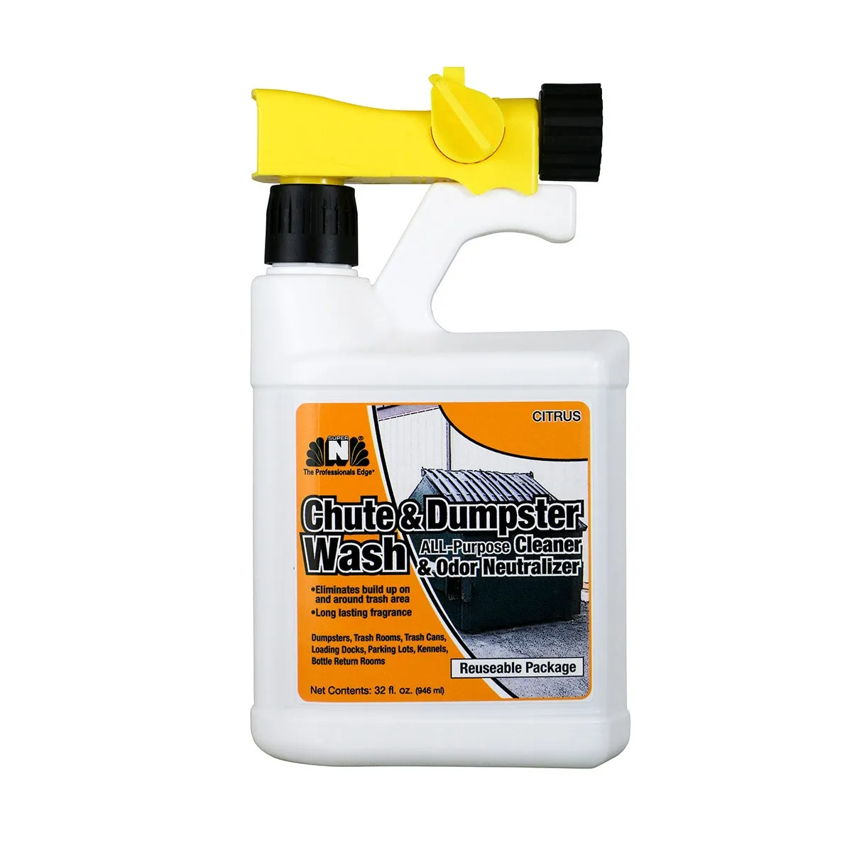 Nilodor® Chute & Dumpster Wash All Purpose Cleaner & Odor Neutralizer (32 oz Bottles) - Case of 6