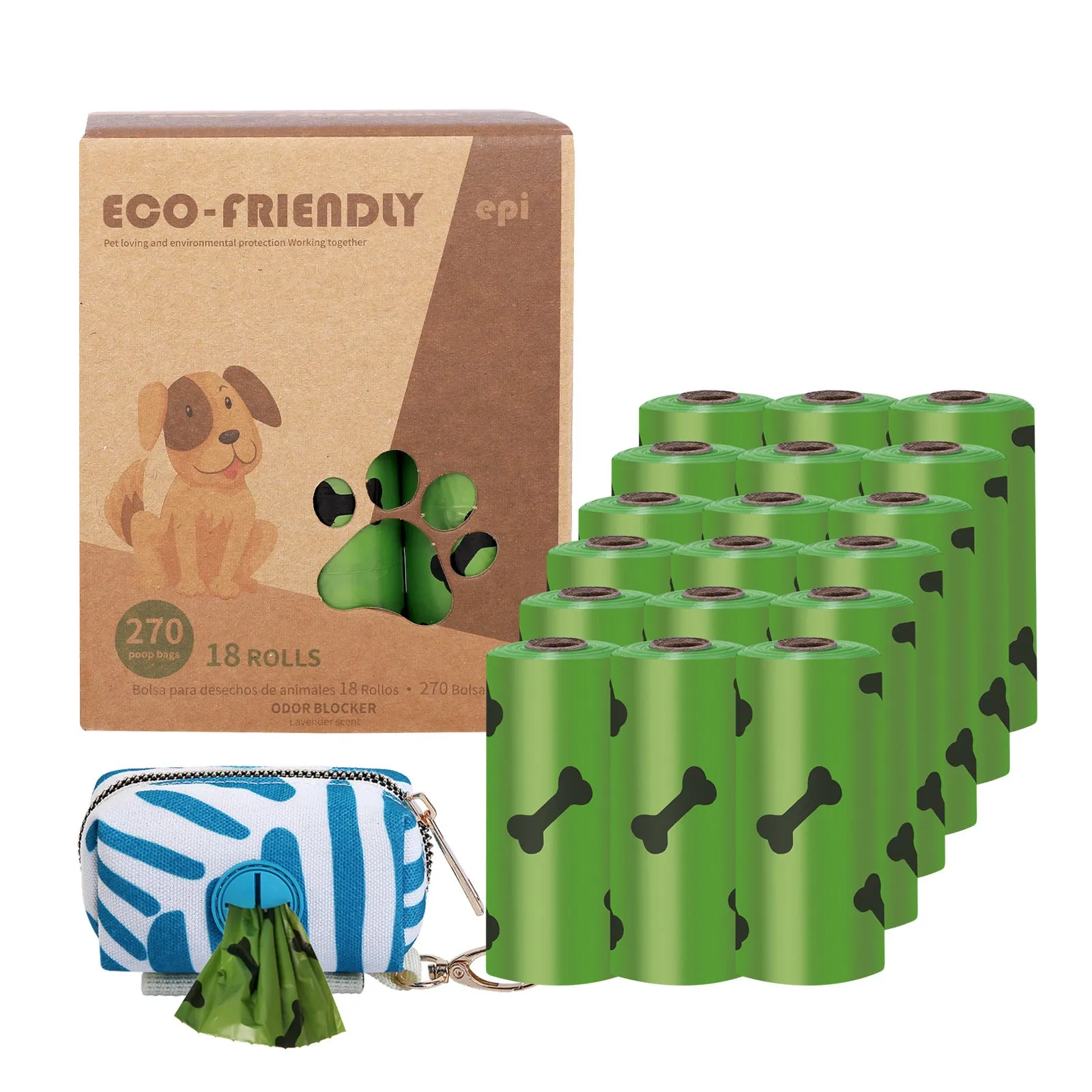 Outdoor Degradable Dog Waste Bag Environmental Protection Stool Bag Car Pet Garbage Bag with Dog Distributor