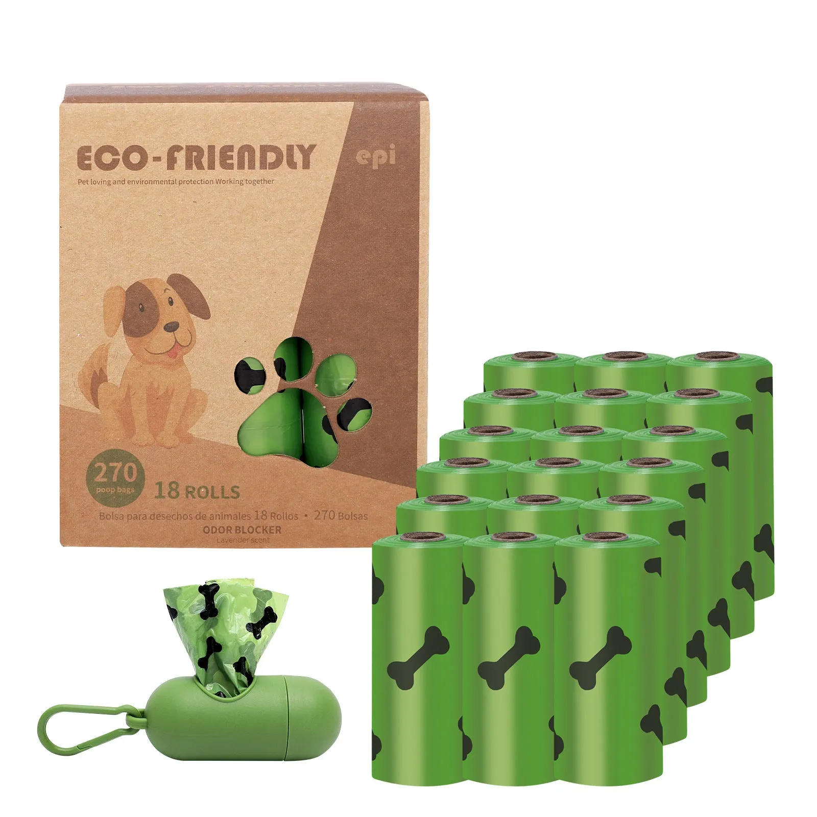 Outdoor Degradable Dog Waste Bag Environmental Protection Stool Bag Car Pet Garbage Bag with Dog Distributor