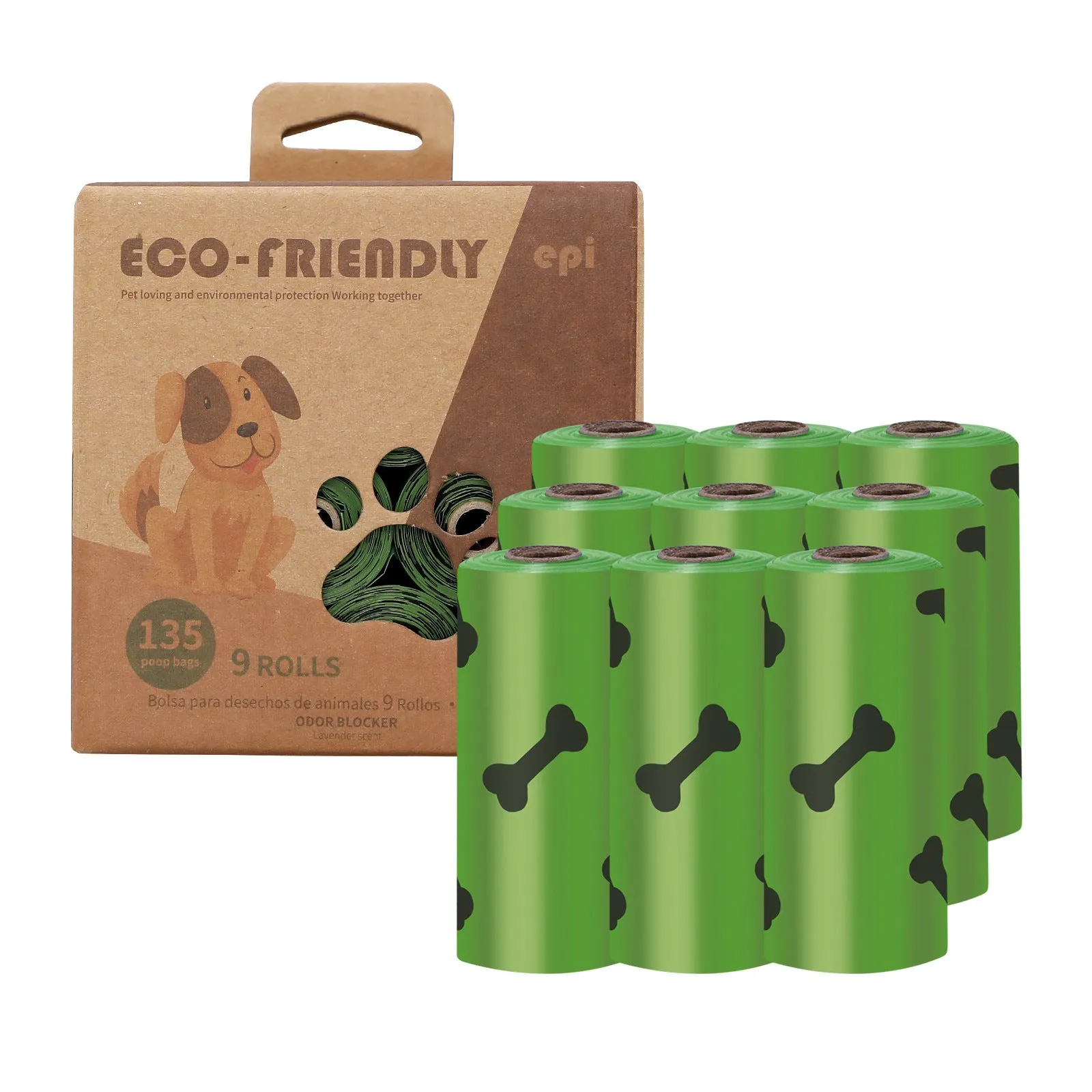 Outdoor Degradable Dog Waste Bag Environmental Protection Stool Bag Car Pet Garbage Bag with Dog Distributor