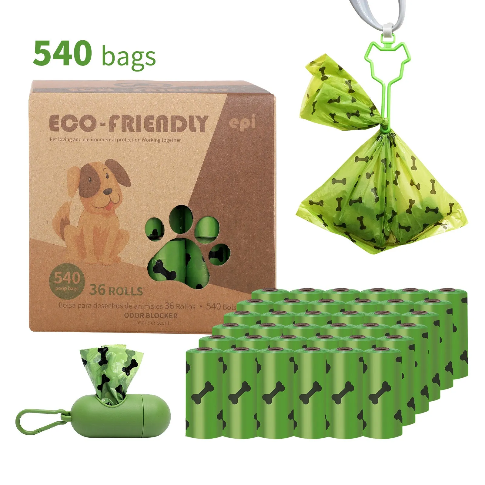 Outdoor Degradable Dog Waste Bag Environmental Protection Stool Bag Car Pet Garbage Bag with Dog Distributor