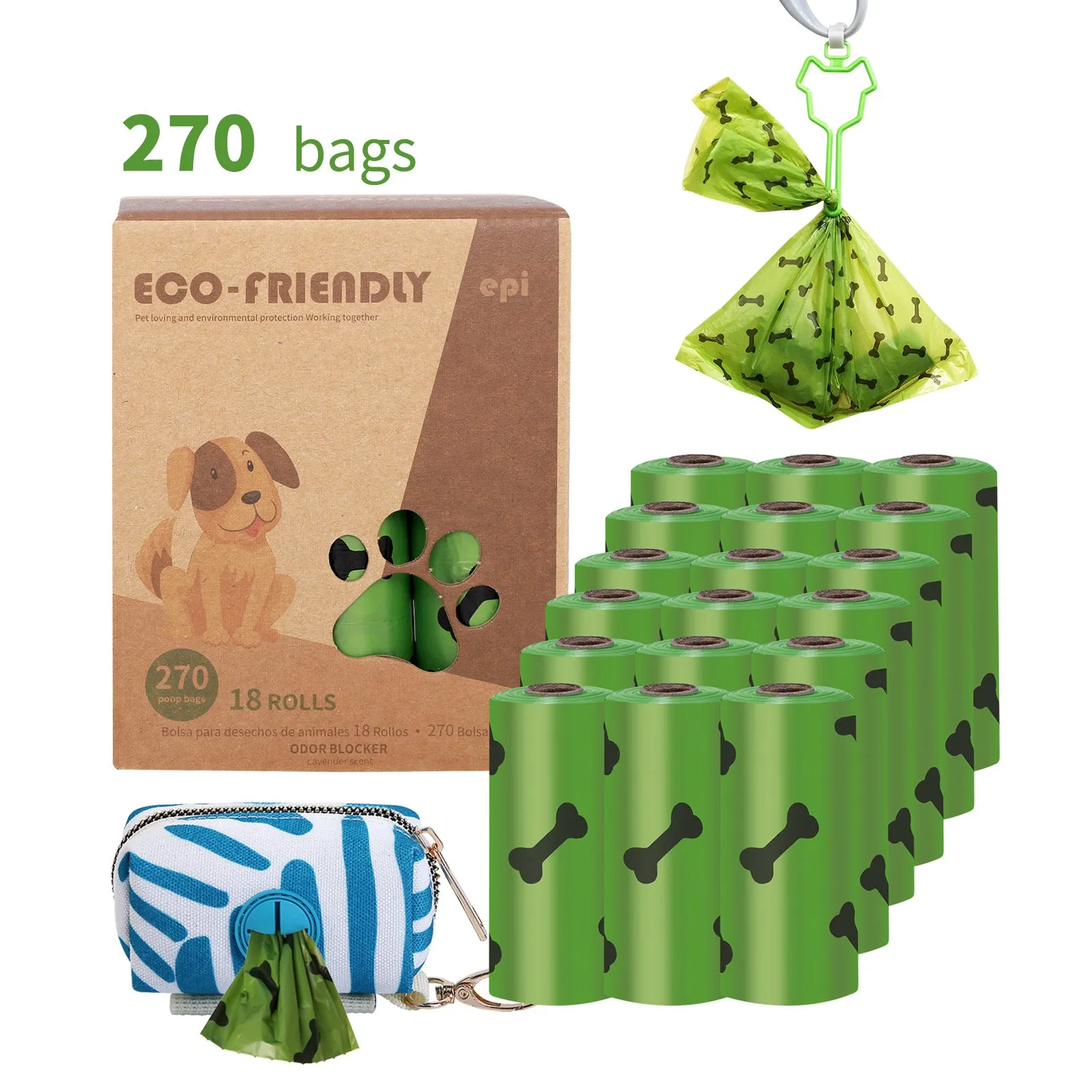 Outdoor Degradable Dog Waste Bag Environmental Protection Stool Bag Car Pet Garbage Bag with Dog Distributor