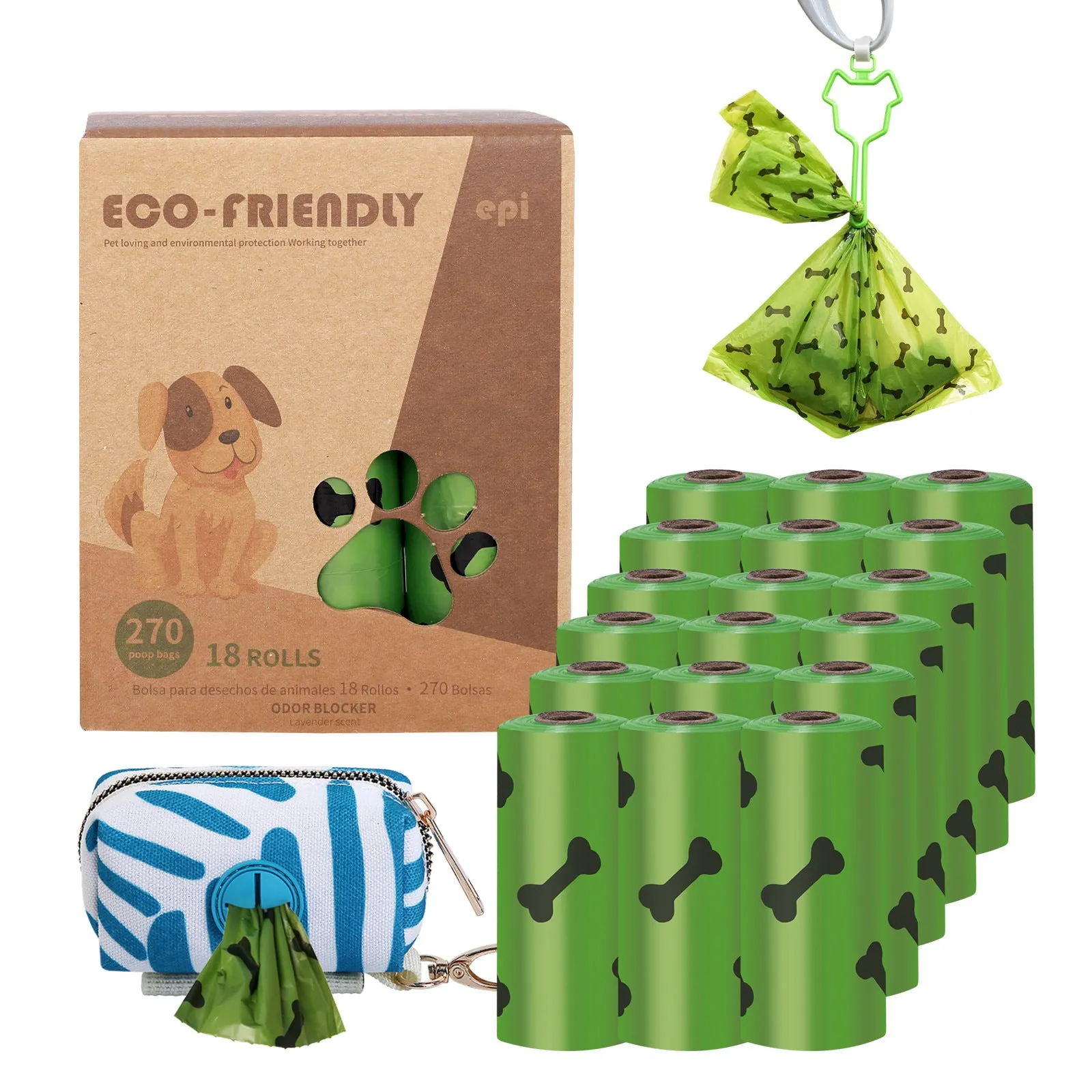 Outdoor Degradable Dog Waste Bag Environmental Protection Stool Bag Car Pet Garbage Bag with Dog Distributor