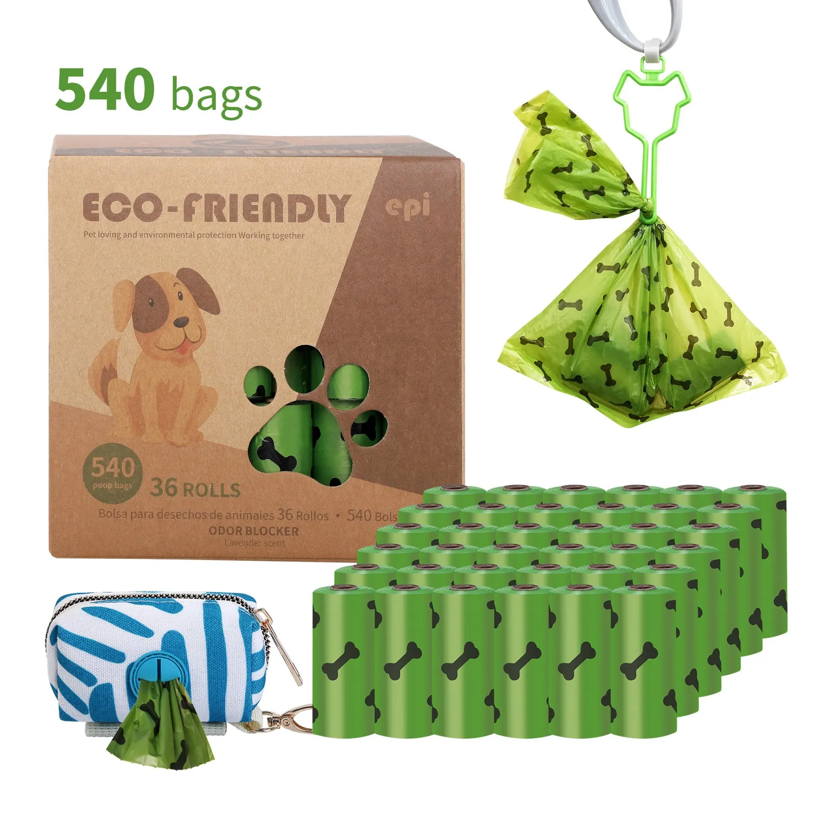 Outdoor Degradable Dog Waste Bag Environmental Protection Stool Bag Car Pet Garbage Bag with Dog Distributor