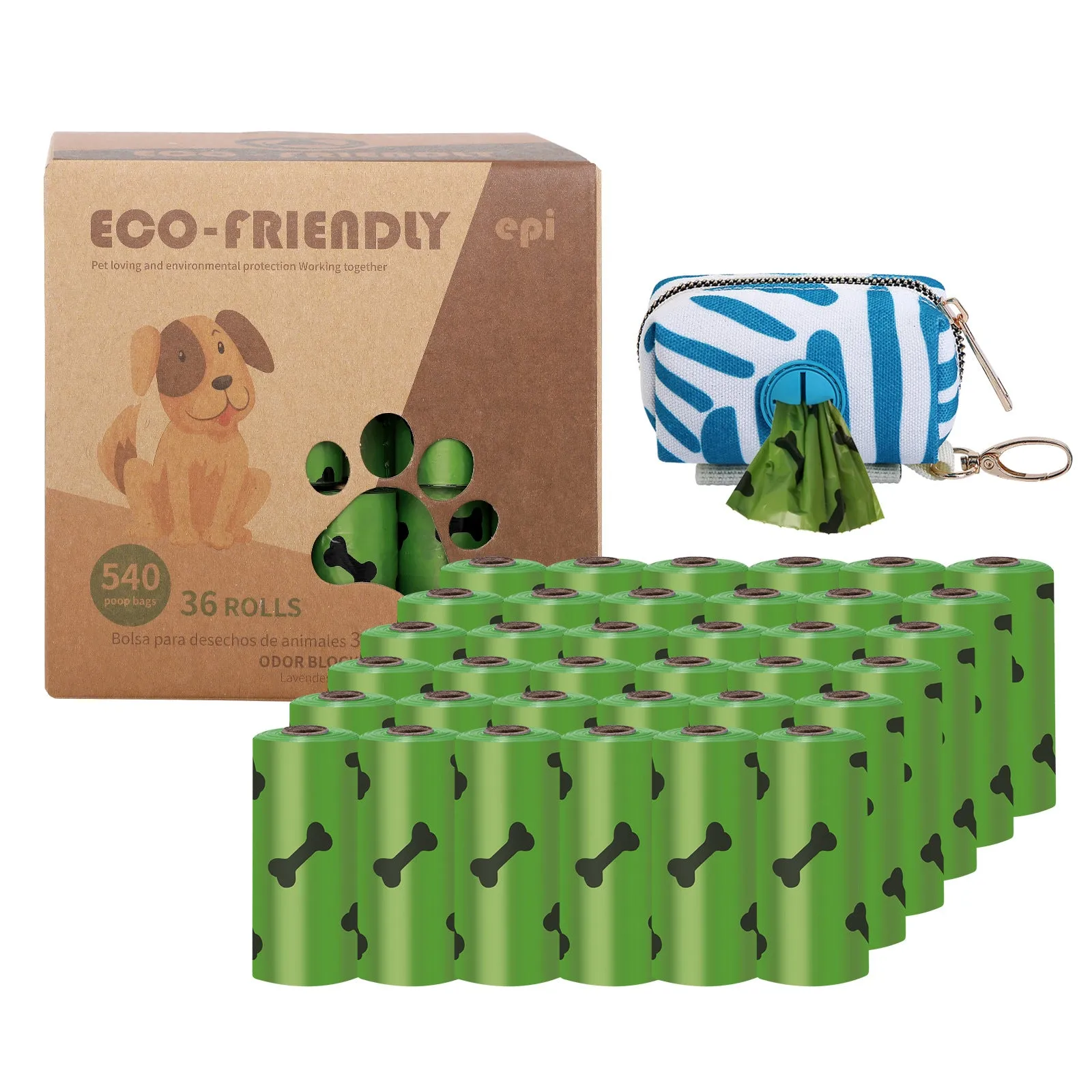 Outdoor Degradable Dog Waste Bag Environmental Protection Stool Bag Car Pet Garbage Bag with Dog Distributor