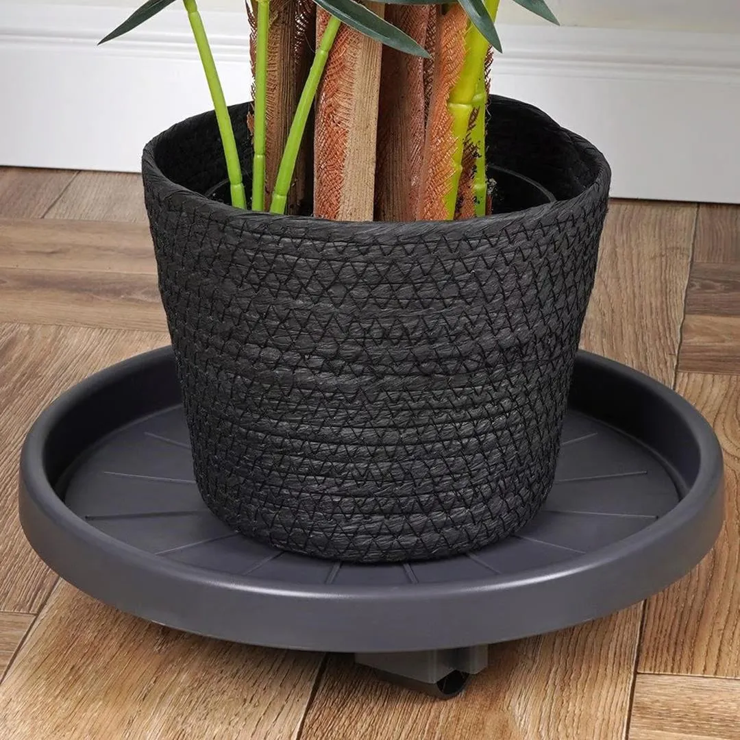 Plant Trolley Plant Caddy Indoor and Outdoor Pot Caddy with Wheels Round