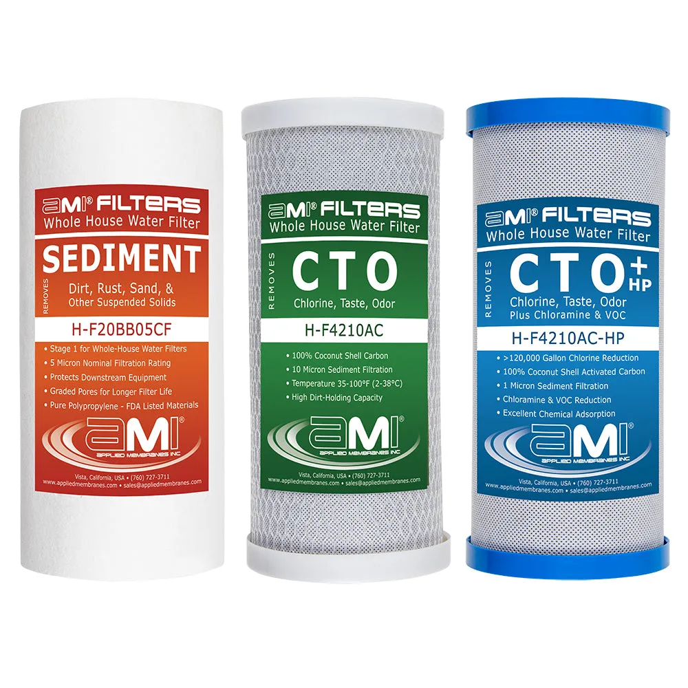 Replacement Filter Pack for Whole House Carbon & Sediment Water Filtration System