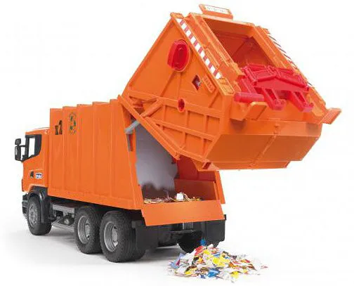 SCANIA R-Series Orange Garbage Truck